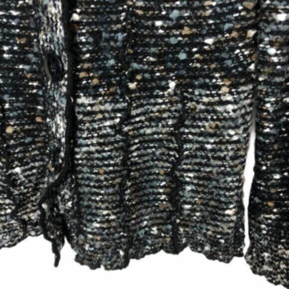 BCBG | Women's Black Long Sleeves Button Front Cardigan Sweater Size Medium - Picture 6 of 9